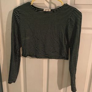 Striped Long Sleeve Crop Top